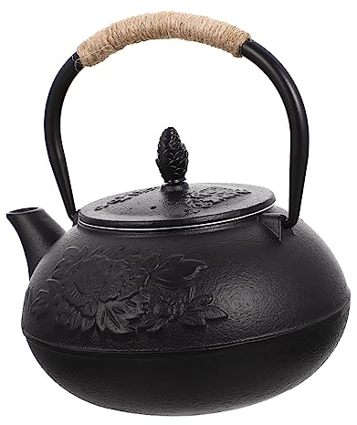 HOMSFOU Théière En Fonte Bouilloire Sur La Cuisinière Poêle Extérieur Bouilloire En Fer Théière Sifflante Bouilloire En Fonte Bouilloire à Café Théière Qui Siffle Le Fer Cafetière Ancien