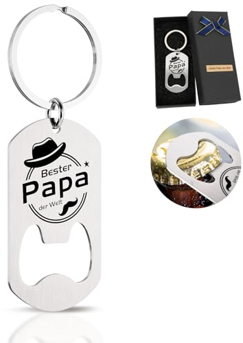 LILABIENE Flaschenöffner Papa Schlüsselanhänger Vatertagsgeschenk für Bester Papa der Welt Bart