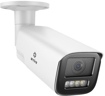 ANNKE ACZ800 4K IP PoE Überwachungskamera mit 4-Facher optischer Zoom, 2-Wege Audio, Person- und Fahrzeugerkennung mit Akustischen Alarmen und Blitzalarmen, IP67 Wasserdicht, Vollfarb-Nachtsicht