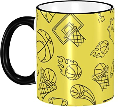 Coffee Mug 330ml, Cute Basketball Hoop Jersey Ceramic Mug Kitchenware Mug Cup Couple Coffee Cup Personalised Milk Cup, for Girls, Tea, Work