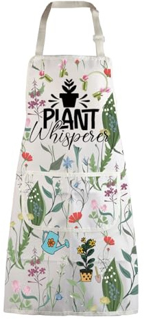 MBMSO Delantal de jardinería de plantas, delantal susurrador de plantas para regalos de jardinero, delantal de plantas para mamá, regalo para amantes de las plantas, Delantal Plant Whisperer w,