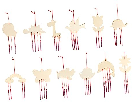 Sosoport 72 STK Doodle Windspiel Aus Holz Windspiel Selber Machen Windspiel Selber Basteln Astetische Raumdekoration Windspiel Zum Aufhängen Aus Holz Miniwind Hölzern Draussen Kind Material