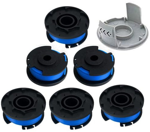 Lyshujli AC14RL3A Lot de 6 bobines de rechange pour débroussailleuse sans fil Ryobi 18 V, 24 V et 40 V - 3,4 m - 6 bobines + 1 capuchon