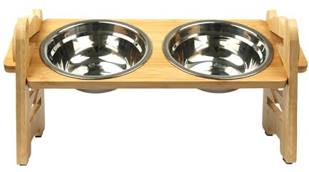 Suerhatcon Gamelle surélevée pour animal de compagnie, gamelle pour chien ou chat, réglable en hauteur, avec 2 bols en acier inoxydable pour petits chiens et chats