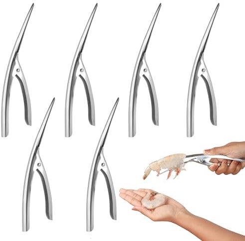 Belle Vous Hummerbesteck Set 5er - Garnelenschäler - Schäler Edelstahl - Werkzeug für Meeresfrüchte - Sparschäler - Hummerzange - Garnelen Messer - Multi Schäler - Schneckenbesteck