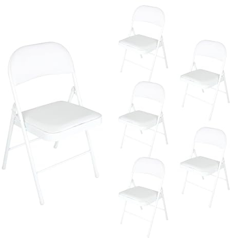 HTI living Klappstühle 6er Set Wedigo Weiß Küchenstuhl Campingstuhl Bestuhlung Events