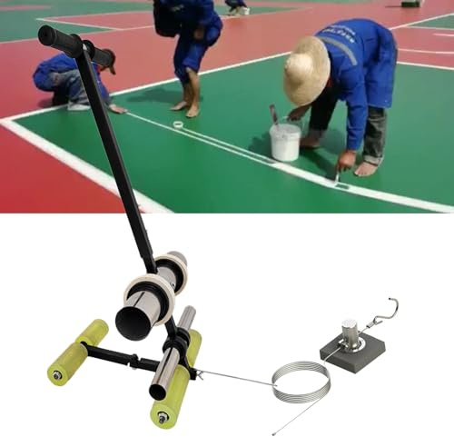 Boden-Klebeband-Applikator, handgeführter Klebebandabroller – Sportplatz-Bodenmarkierungswerkzeug mit Zeichenkreis, Wand- und Bodenmalereiausrüstung