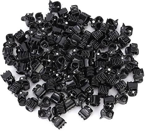 Haosie 100PCS Mini Pince Cheveux, Petites Pinces Cheveux, Pince Cheveux Noir, Mini Pinces Claw Accessoires de Cheveux, pour Filles et Femmes (1cm / 0.4in)