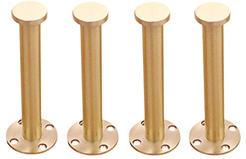 GLJTUO Piedini per mobili 4X Piedino rialzato per mobili in Ottone Americano Mobile TV Divano Tavolino Supporto per Rack Piede,Black-130mm