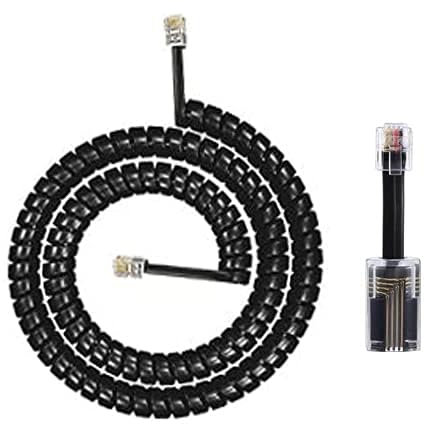 ERHUO 3m Telephone Handset Cord Detanglers Landline Handset Cord Cable Uncoiled and 1Pack Anti-Tangle Telephone Untangler 360 Degree Rotating Swivel
