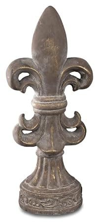 Deko Objekt franz. Lilie aus Keramik 43 cm Gartendeko Skulptur Gartenfigur
