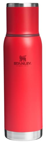 Stanley Adventure To Go - Borraccia termica termica in acciaio inox, con apertura larga e coperchio, per mantenere le bevande calde o fredde, senza BPA, colore: rosso peperoncino