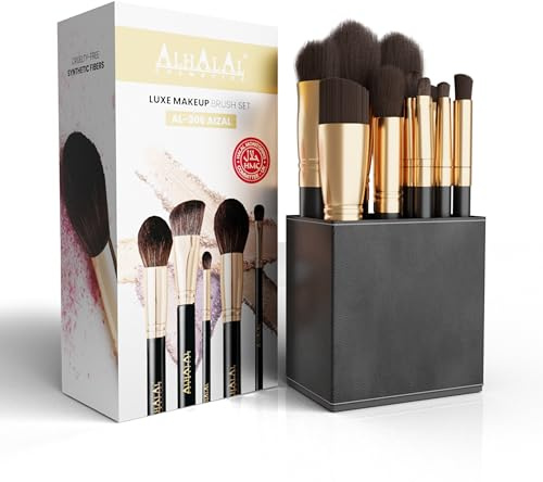 12-piece Makeup Brush Set includes all essentials for flawless makeup. Soft bristles, durable handles, and versatile brushes for foundation,eyeshadow, blush and more (AL-306 Aizal)