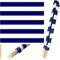 Pullmer Brise-vue de plage 4 m - Brise-vue pour plage, jardin et camping - Protection contre le vent de la plage - Rayures blanches et bleues