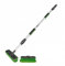 Balai Brosse de Nettoyage à Eau avec 2 brosses, Poil Dur et Poil Souple - Manche télescopique alu - Connectable au réseau d'eau