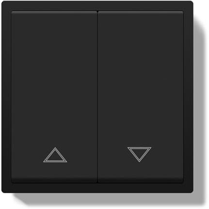 BSEED LIFE Interrupteur Pour Volet Roulant Encastré,Interrupteur à Bouton-Poussoir avec Cadre PC avec Connexions à Ressort,Serre-Câbles et Griffes,Installation Facile,80 * 80mm Noir