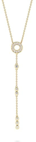 JETTE Damen-Kette 925er Silber, recycelt Zirkonia One Size, Gelbgold 32029968