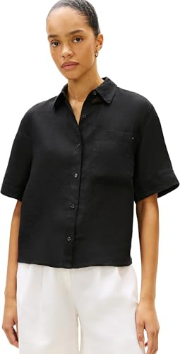 Tommy Hilfiger Damen ESS Linen Ss Shirt Ww0ww48925 S/S Shirt (1er Pack)