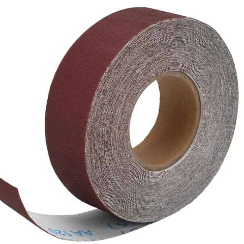 120 Grit Sandpaper Roll, 5cm x24m Continuous Abrasive Sand Paper Ready to Cut Emery Cloth Roll for Drum Sander Woodworking Automotive Metal Sanding