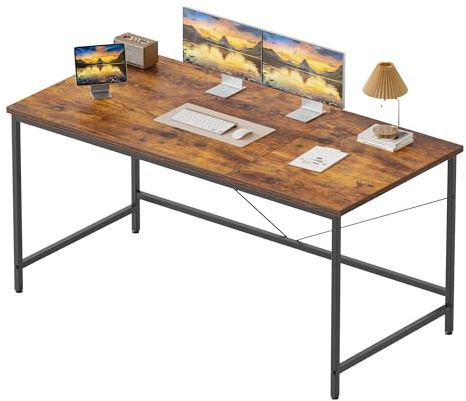 Mericonia Basic Computer Desk, 2 pieces Desktop, 120x50cm, Brown | Office Desk with Simple design, industrial style, Modern PC Desk for Home & Office, Easy Assembly