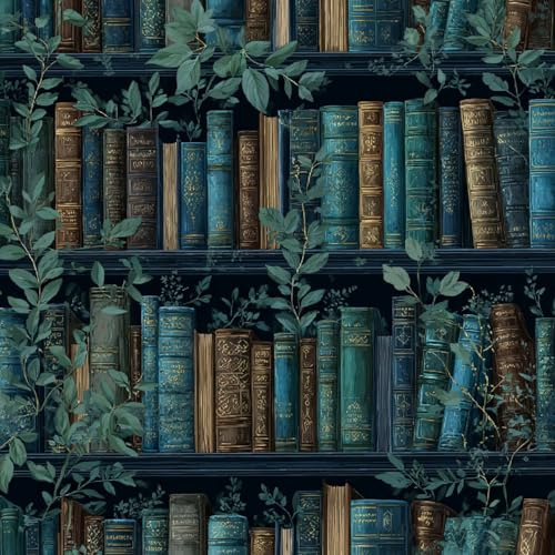 ARiXIaNg Peel and Stick Wallpaper 17.3x197 Decor Book Self Adhesive Wallpaper Retro Art Contact Paper Shelf Liner for Cabinets for Bedroom Bathroom Renter Friendly