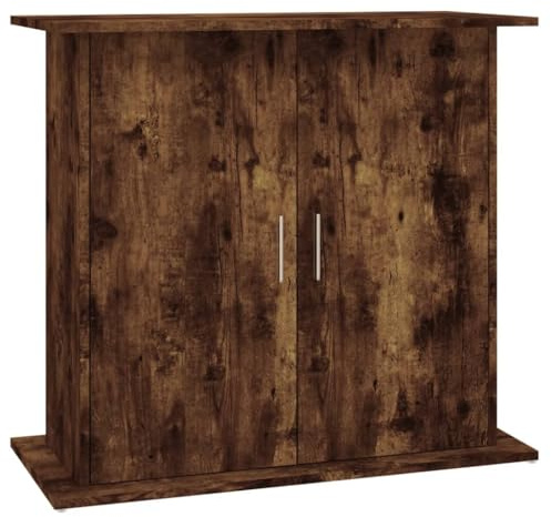 CIOURSTO Aquariumständer, Holzwerkstoff, Aquariumständer mit Tür und Fächern für Futter, Fischernetz und Desinfektionsmittel, Stilvolle Inneneinrichtung (81 x 36 x 73 cm)