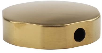 URPIZY Badewannen-Drehgriff aus Messing, gebürstetes Gold, Überlaufschutz, runder Griff mit angerauter Oberfläche, für einfache Wasserregulierung, einfache Montage, 1 Stück