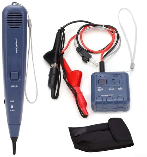 Kabeltester-Set mit Tongenerator und Sonde für Pro3000 – Elektrischer Leitungsfinder für Telefon-, Netzwerk- und Datenkabel – 9 V batteriebetrieben, Konstruktion aus Aluminiumlegierung
