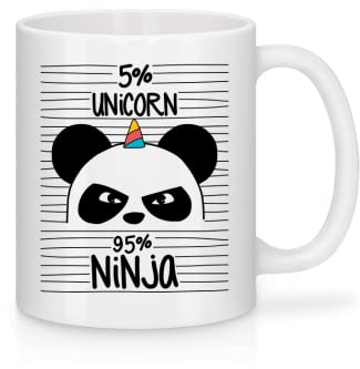 Shirtinator Einhorn Unicorn Ninja Panda Tasse I Lustige Tasse mit Spruch I Kaffeetasse Geschenkidee-n für Frauen Beste Freundin Büro Kolleginnen