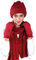 Chloria Damen Warmer Schal Handschuh Hut Beanie Set Zopfmuster Cashmere Like Winter-Geschenk-Set Pom Cap 65.75 * 11.42 Zoll Weinrot