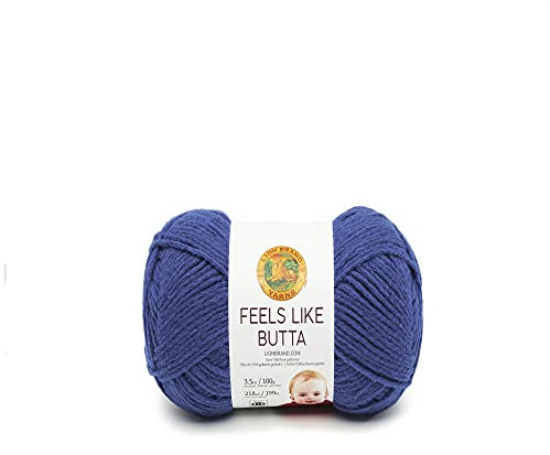 Lion Brand Yarn 215-109 Feels Like Butta Yarn, Royal Blue, One Skein