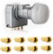 Fuba DEK 417 Quad LNB 4K HDTV UHD mit einem integriertem Quattro Switch für den Direktanschluss von 4 Teilnehmer Receiver mit 8X F-Stecker