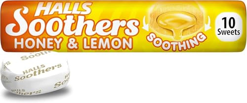 HALLS Honey & Lemon Lozenges, 45 g (Pack of 1) | Vegetarian Lozenges, Soothing Relief, Delicious Fruit Juices, For Sharing
