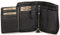 Ven Tomy Kleine Geldbörse Brieftasche für Damen und Herren Leder klein Vintage Schwarz