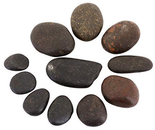 mookaitedecor Pierres Galets Naturelles Lithotherapie Polie,Pierre de Rivière Noir pour Peinture Décoration Jardin Aquarium,460g/Lot