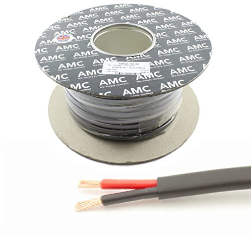 JLW 42 AMP Rated 4.5mm² Twin Core Cable Wire LED Lights (10M Coil) - Black & Red - Copper - 2 Strand - Automotive & Marine Compatible