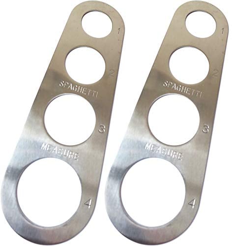 ScivoKaval Stainless Steel Spaghetti Pasta Measurer Measure Tool Portion Control Gadgets with 4 Serving Portions Cooking Tools 2 Pack