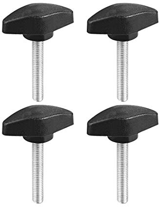 sourcing map 4 Stück Sternschraube Sternkopf Sterngriff Klemmknopf Außengewinde T-Form M6 x 35 mm