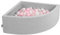 KiddyMoon 90X30cm/200 Bolas Piscina De Bolas ∅ 7Cm para Ninos Cuarto Angular Hecha En La UE, Grisclr:Rosa Clr/Perla/Transparente