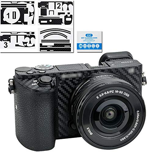 KIWIFOTOS Camera Skin Sticker Protective Decals Guard Film for Sony Alpha a6000 + 16-50mm lens Kits, DSLR Camera Anti-Scratch 3M Carbon Fiber Body Wrap Shield