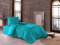 Bettwäsche Doppelpack 4 teilig luxuriöse Hotel Mako Satin Baumwolle Premium 2X 155x220 cm + 2X 80x80 cm Kissenbezug Petrol mit YKK Reißverschluss