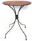 Hirsch Terracotta Tisch aus Metall Ø 55 cm stabil und massiv in Naturrost Rostoptik, Blumenhocker Beistelltisch Gartentisch rund in Rost