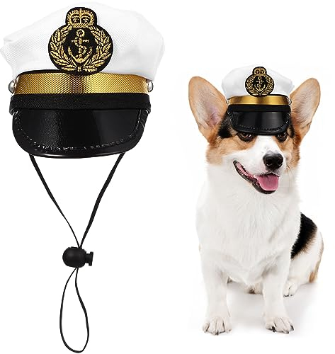 VALICLUD Kapitän Hut für Haustiere Welpe Seemann Hut Yacht Verstellbarer Kostüm für Katzen Hunde