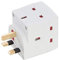 HomeBerg 3 Way Triple Plug Adaptor - Multi Plugs Extension Sockets Adapter - UK 3 Pin Socket Extensions 250V 13Amp - Power Extender Multiplug Block for Kitchen, Office, PC, TV, Indoor Lighting