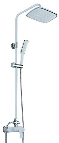 Futchoy Weiß Duschsystem bad Regendusche Set, Duscharmatur Kopfbrause Handbrause Set Armatur Duschbrause Badezimmer Duschset mit Wandhalterung Duschköpfe