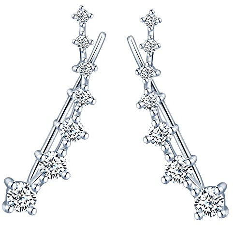 MICGIGI Orecchini da donna in argento sterling 925 orecchini a sette stelle con zirconi orecchini a clip orecchini a clip