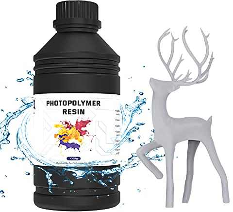 BIQU Water Washable Resin 405 nm Standard Photopolymer Resin for LCD UV 3D Printer in Ceramic Grey 1000g