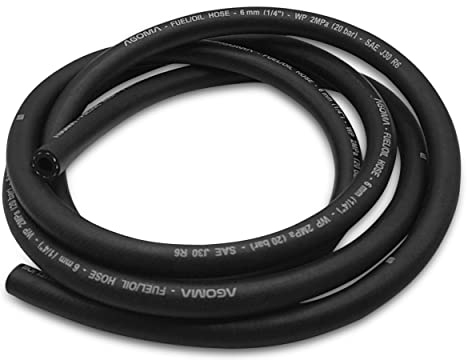 6mm Fuel Hose – Reinforced Rubber Pipe for Fuel, Diesel, Petrol, Water – Oil-Resistant Flexible Pipe for Engine Fuels, Industrial Use – 2m Reinforced Rubber Pipe Hose. Set by MYPURECORE