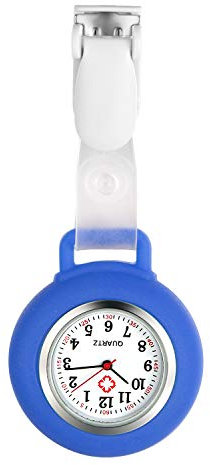 Avaner Krankenschwesteruhr Analog Quarzwerk Schwesternuhr aus Silikon Pflegeruhr Ansteckuhr FOB mit Pin/Clip Taschenuhr für Arzt Doktor Krankenschwester Damen Herren