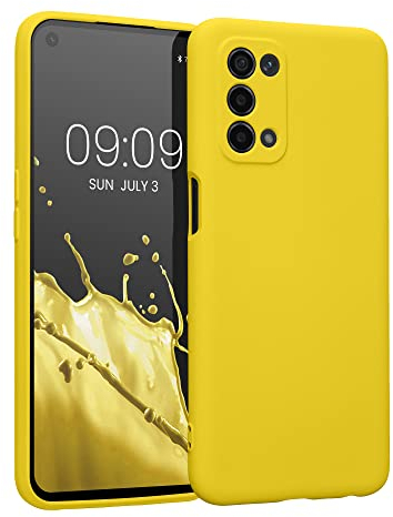 kwmobile Custodia Compatibile con Oppo A74 (5G) / A54 (5G) Cover - Back Case per Smartphone in Silicone TPU - Protezione Gommata - giallo radiante